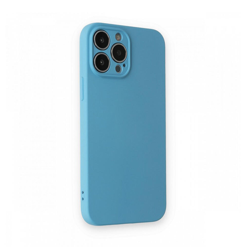 Newface iPhone 12 Pro Max Kılıf Nano içi Kadife Silikon Mavi - Thumbnail