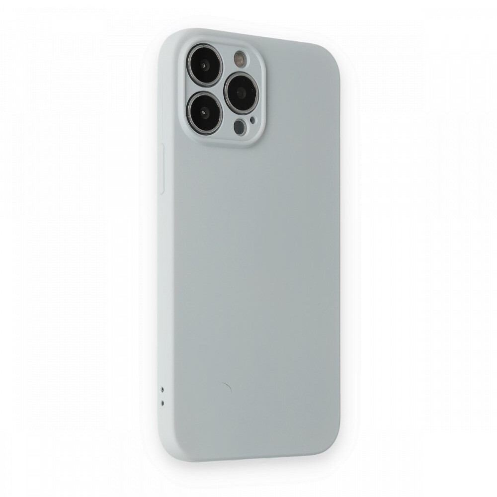 Newface iPhone 13 Pro Max Kılıf Nano içi Kadife Silikon Buz Mavisi - Thumbnail