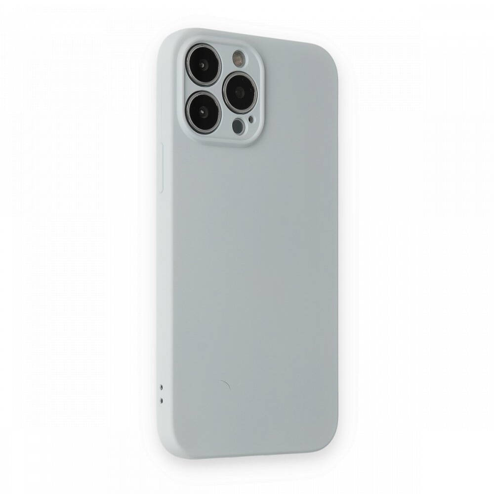 Newface iPhone 13 Pro Max Kılıf Nano içi Kadife Silikon Buz Mavisi