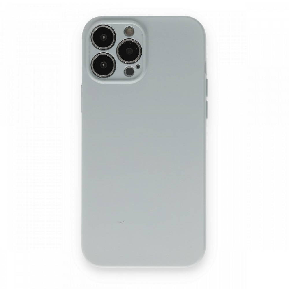 Newface iPhone 13 Pro Max Kılıf Nano içi Kadife Silikon Buz Mavisi