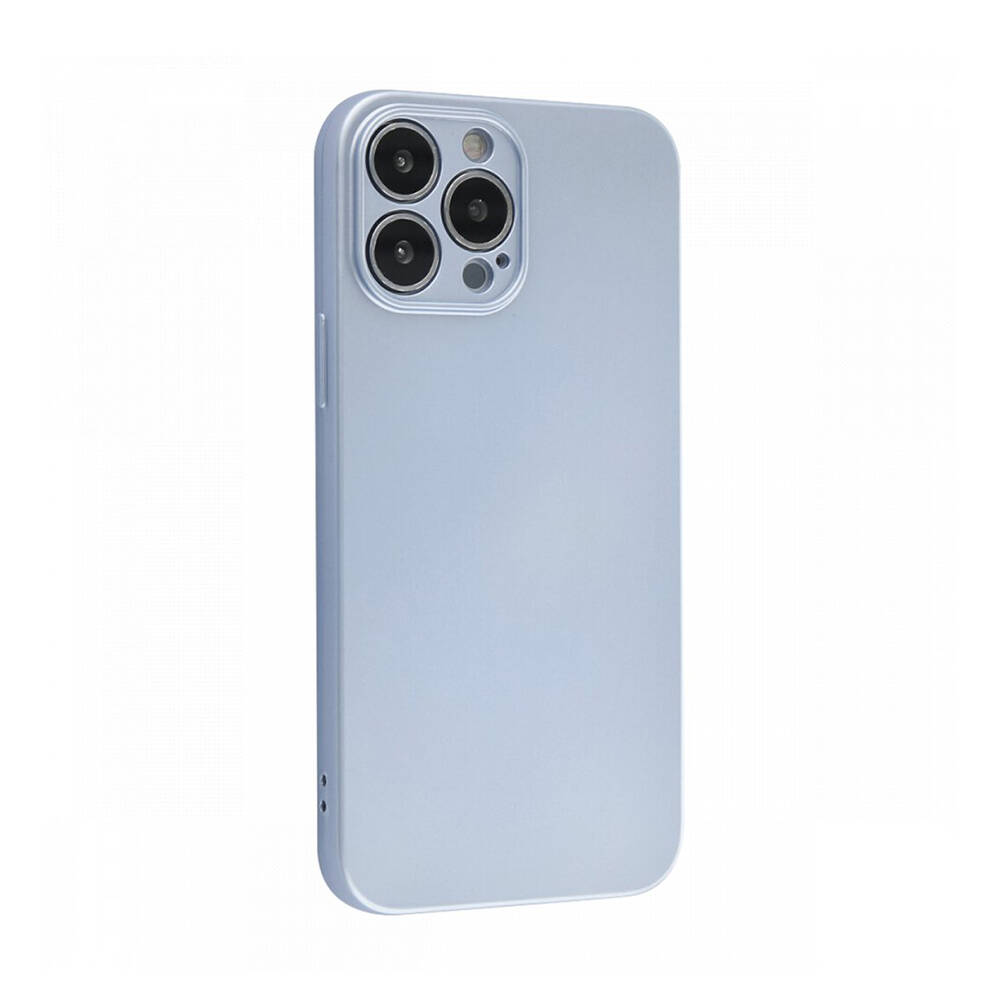 Newface iPhone 13 Pro Max Kılıf Nano içi Kadife Silikon Sky Blue