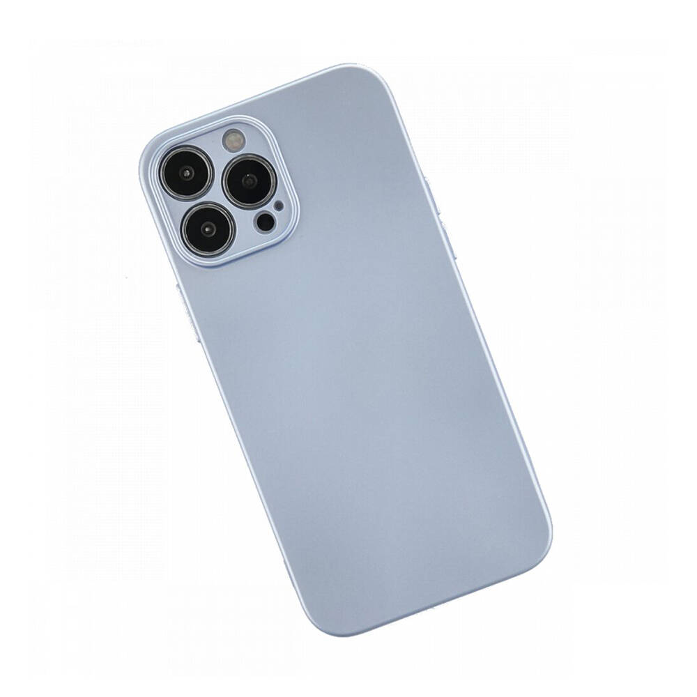 Newface iPhone 13 Pro Max Kılıf Nano içi Kadife Silikon Sky Blue