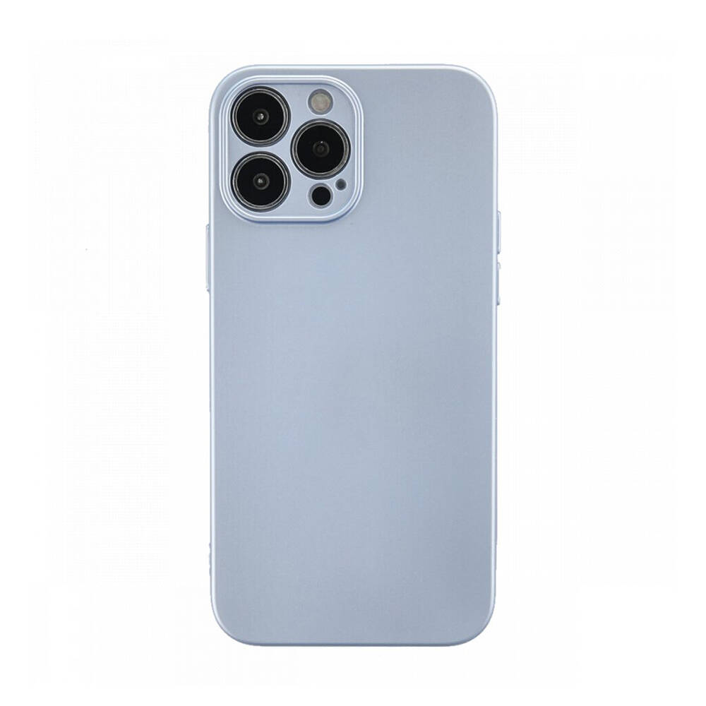 Newface iPhone 13 Pro Max Kılıf Nano içi Kadife Silikon Sky Blue