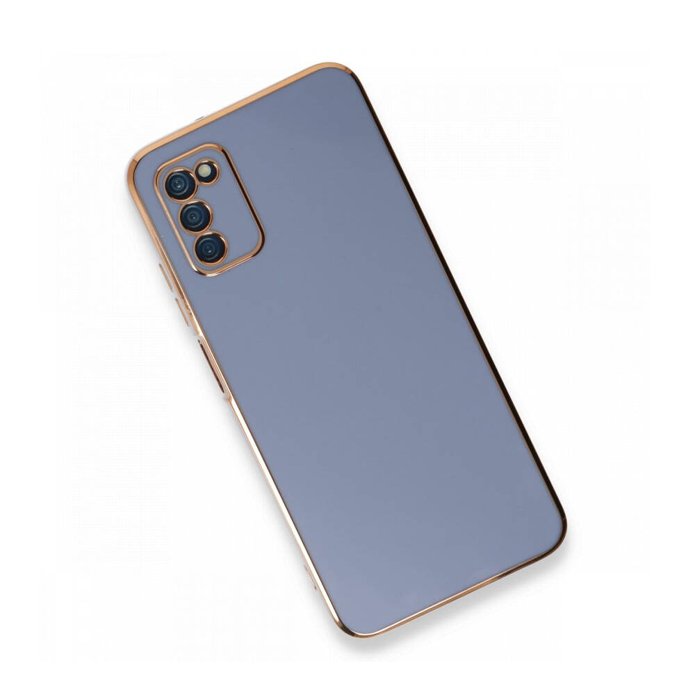 Newface Samsung Galaxy A03S Kılıf Volet Silikon Mavi