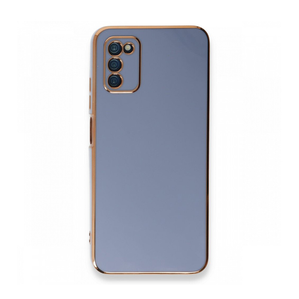 Newface Samsung Galaxy A03S Kılıf Volet Silikon Mavi - Thumbnail