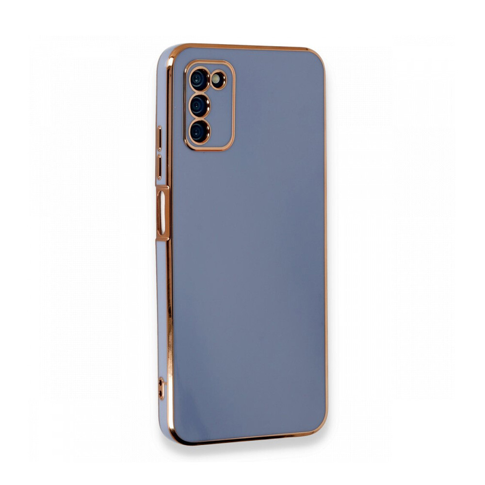 Newface Samsung Galaxy A03S Kılıf Volet Silikon Mavi - Thumbnail