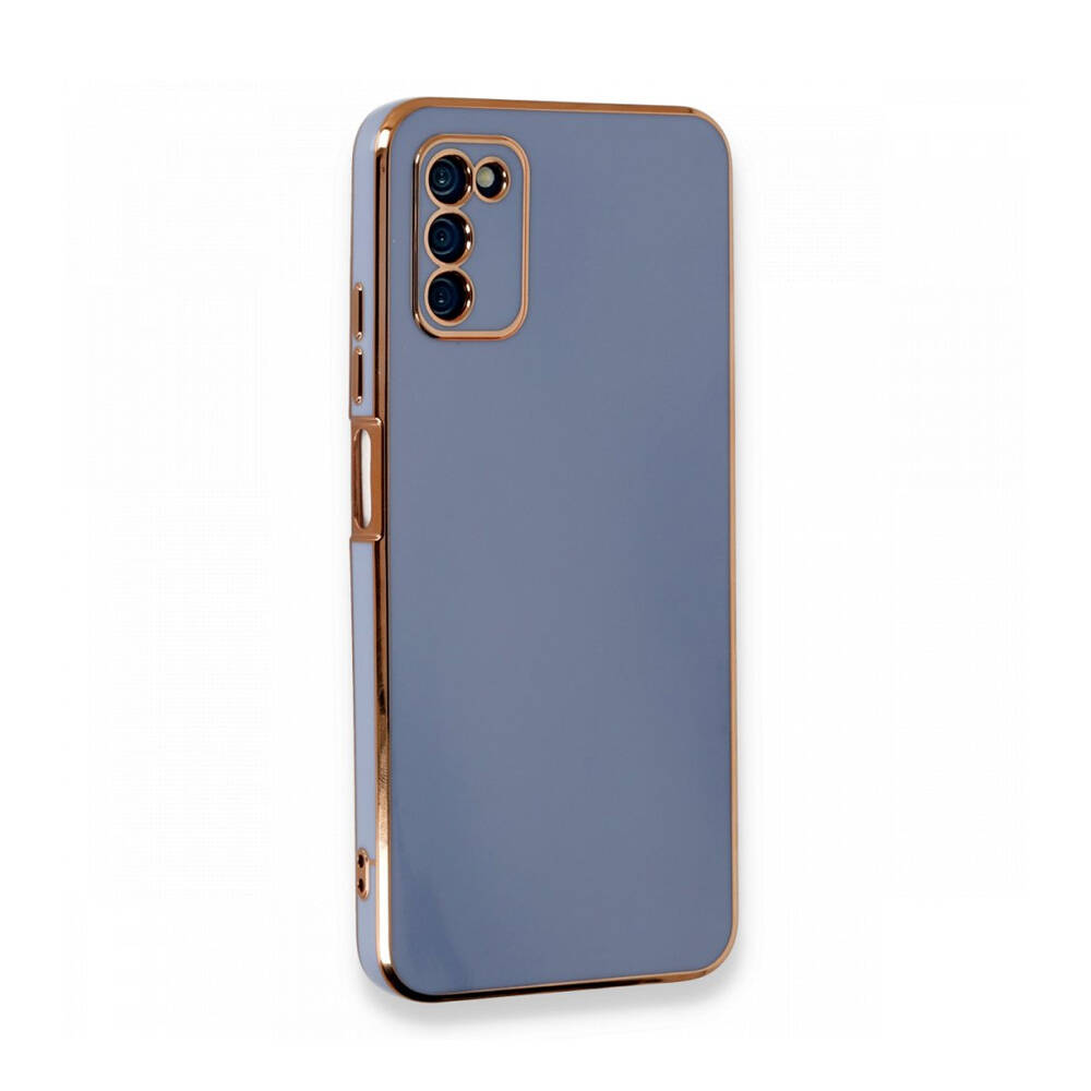 Newface Samsung Galaxy A03S Kılıf Volet Silikon Mavi