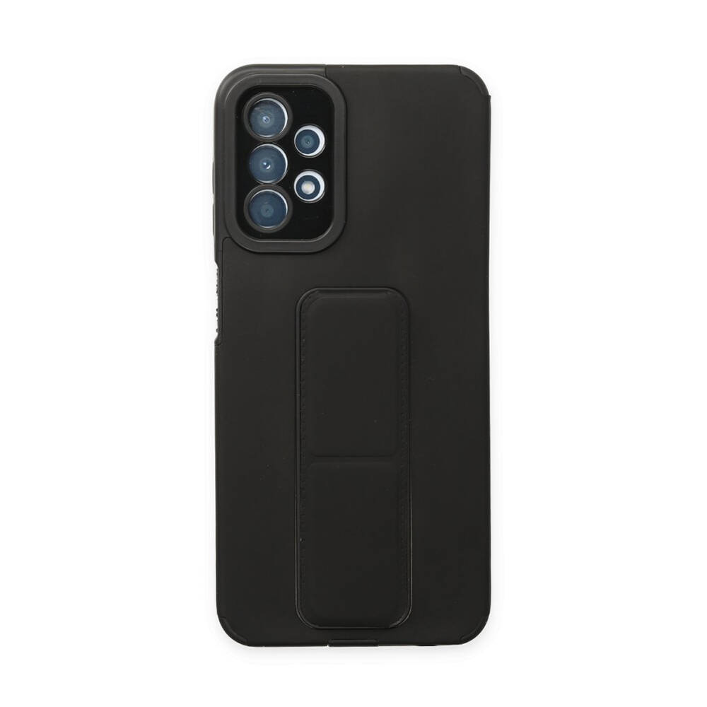 Newface Samsung Galaxy A23 4G Kılıf Mega Standlı Silikon Siyah